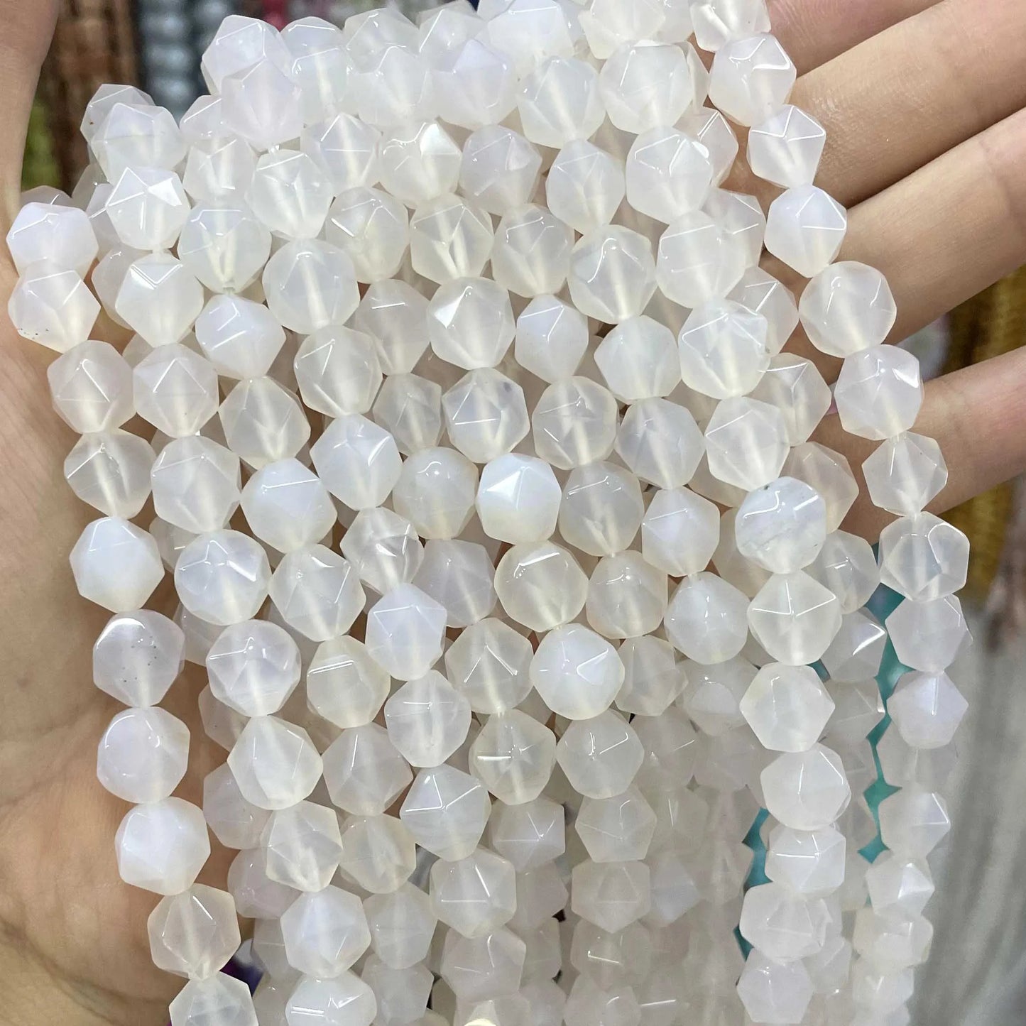 6 8 10 MM Natürliche Facettierte Stein Achate Rhodolite Quarz Jade Spacer Perlen Diy Handgemachte Armband Für Schmuck Machen zubehör