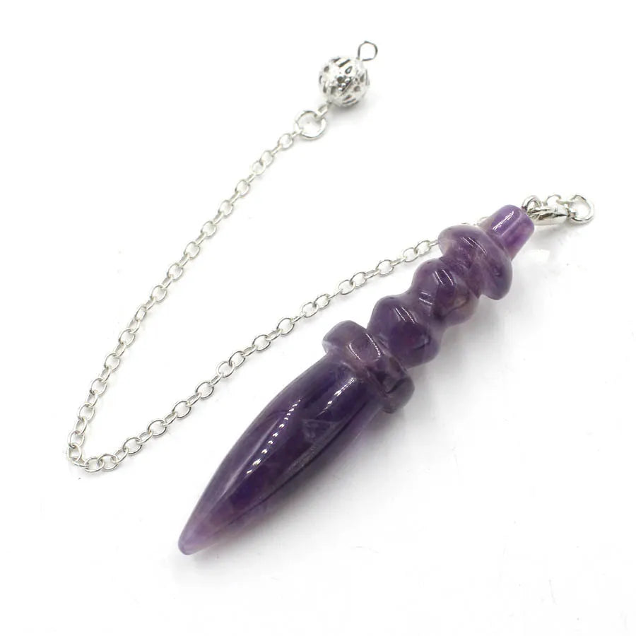 Naturstein heilsteine Anhänger ägyptischen Kristall Pendel für Weissagung Wünschelrute Reiki rosa klar Quarz Amethysten obsidian rosenquarzschwarz Onyx Pendel edelstein anhänger kristall anhänger amulett x130