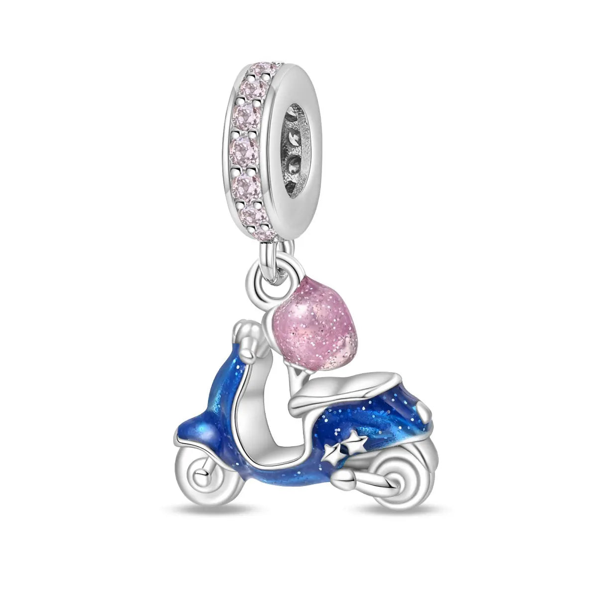 2025 heißer Verkauf Charms Perle 925 Sterling Silber Fahrrad Blume Kinderwagen Anhänger Fit Armreif Armband Halskette DIY Schmuck