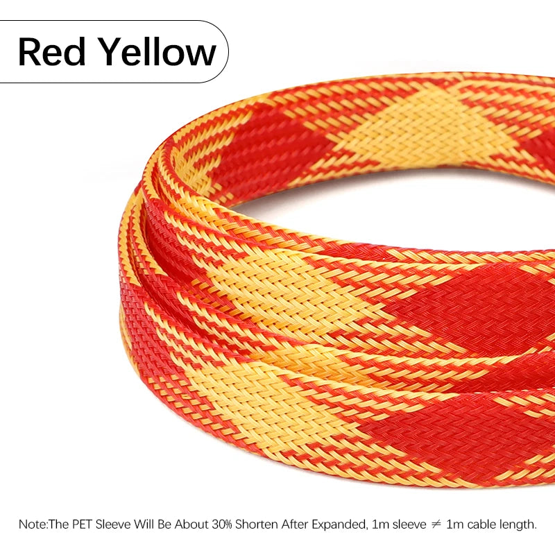 5m PET-Kabelschutzmantel 2 4 6 8 10 12 14 16 20 30mm Dehnbare Hochdichte Nylon-Isolierte Geflechtschläuche für Kabelschutz