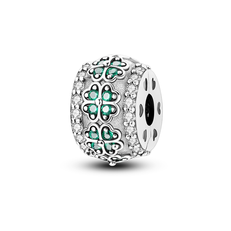 Silberverschluss, 925er-Sterlingsilber, CZ-Pflaster-Clip-Charms, Gänseblümchen-Perlen, Stopper, Sicherheitskette, passend für Original-Armreif, Schmuck-Clip