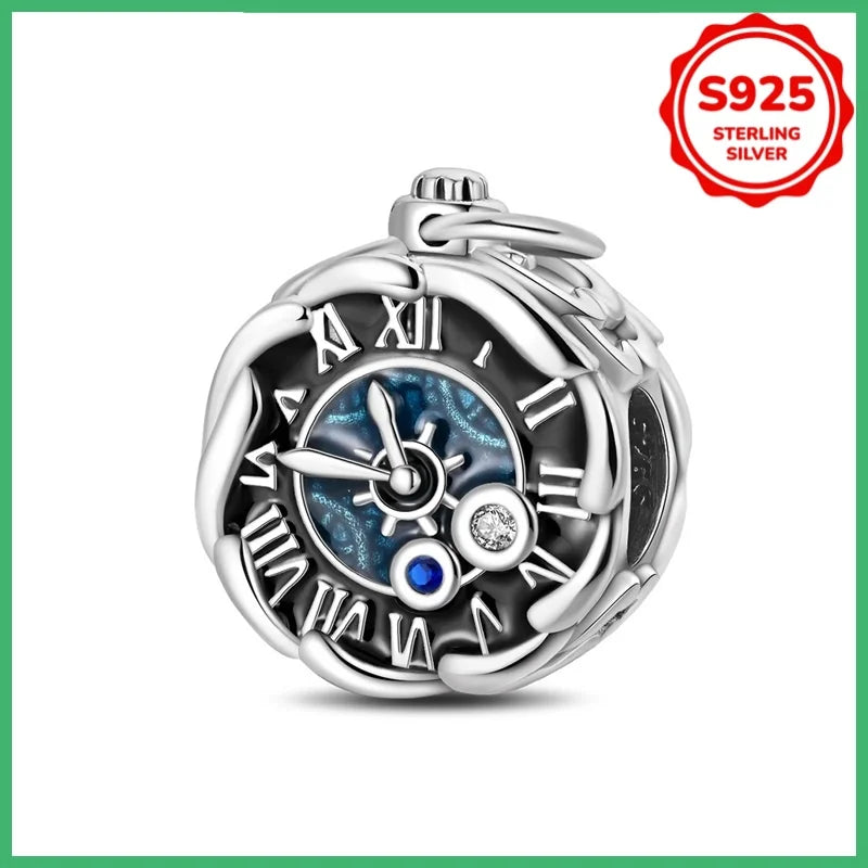 Kleeblatt-Schneeflockenfarbene Sicherheitsschnalle aus 925er Sterlingsilber für modische Damen-Charm-Perlen, geeignet für DIY-Armbänder