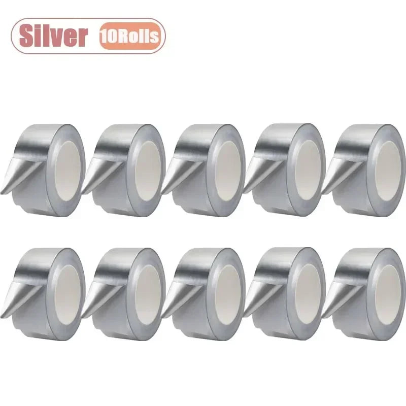 1–10 Stück hochtemperaturbeständiges Aluminiumfolienband, wasserdicht, feuchtigkeitsbeständig, rostfrei, Dichtungsband für Rohrreparatur, Küchenauspuff