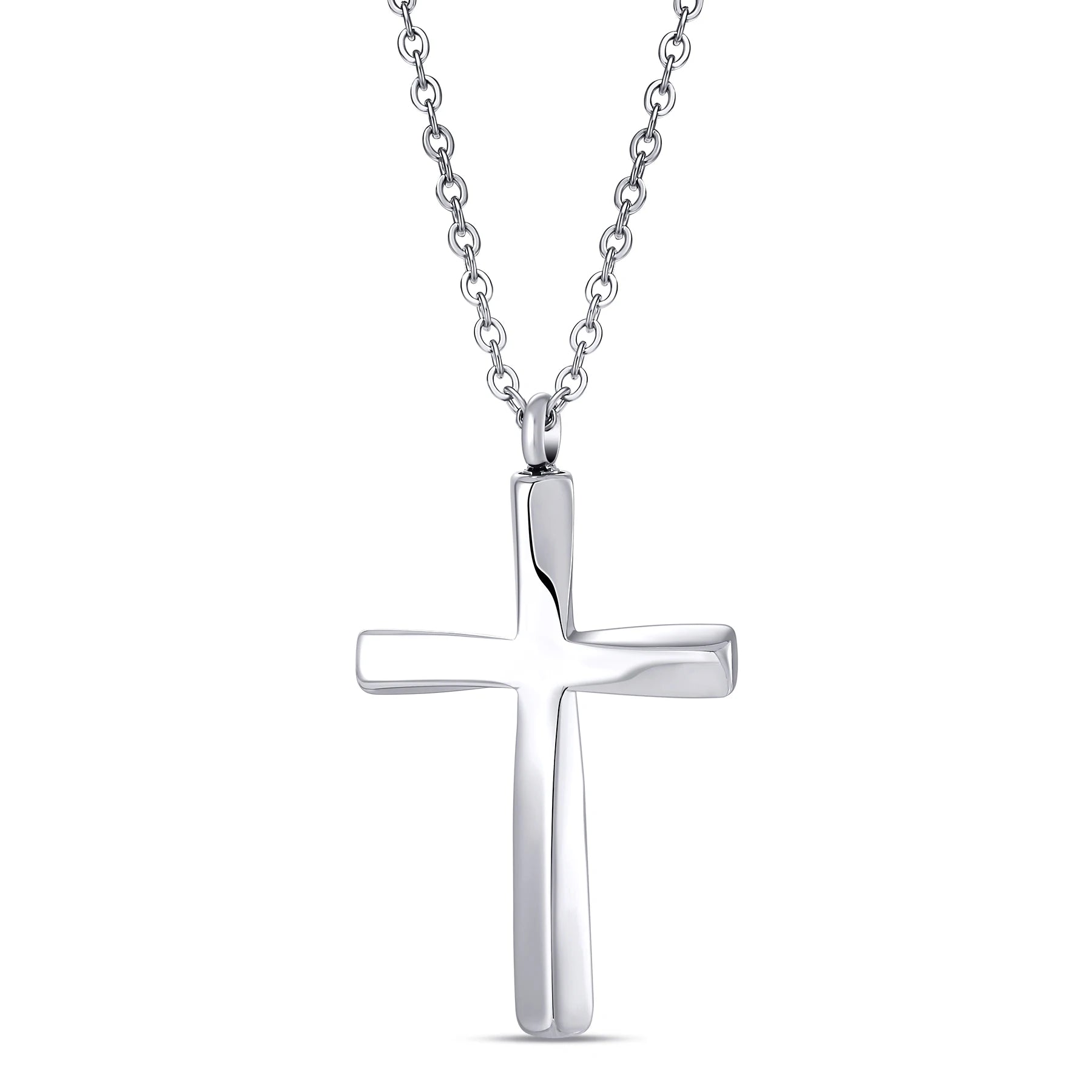 Edelstahl minimalistischen Stil Twist Kreuz Urne Anhänger Halskette Feuerbestattung Memorial Schmuck für Frauen Männer Familie Andenken Geschenk