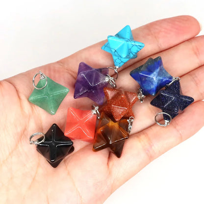 Naturstein Merkaba Stern Reiki Heilkristalle für DIY Energie Edelstein Modeschmuck Zubehör Party Home Dekoration Geschenk