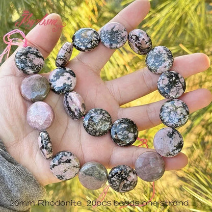 20mm Natürlicher Fluorit/Quarz/Rhodonit/Tigerauge/Achat Münze Stein Perlen Strang 15" Für DIY Halskette Schmuck Machen Kostenloser Versand