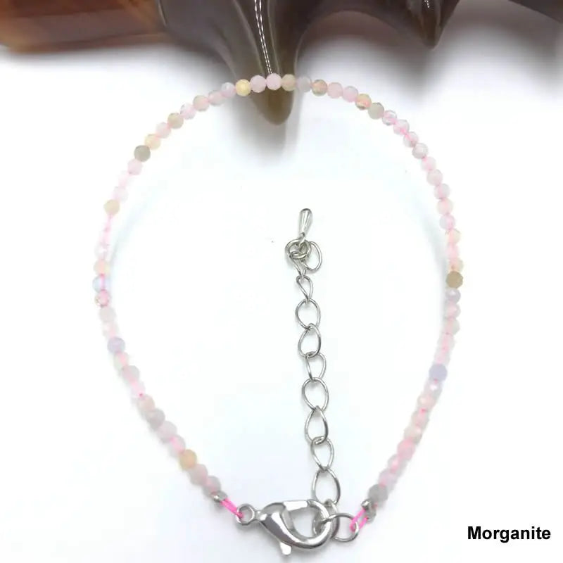 High Quality Natural Stone 2-3mm Handmade Micro Faced Beads Women's Agate Crystal Zircon Bracelet Jewelry Gift