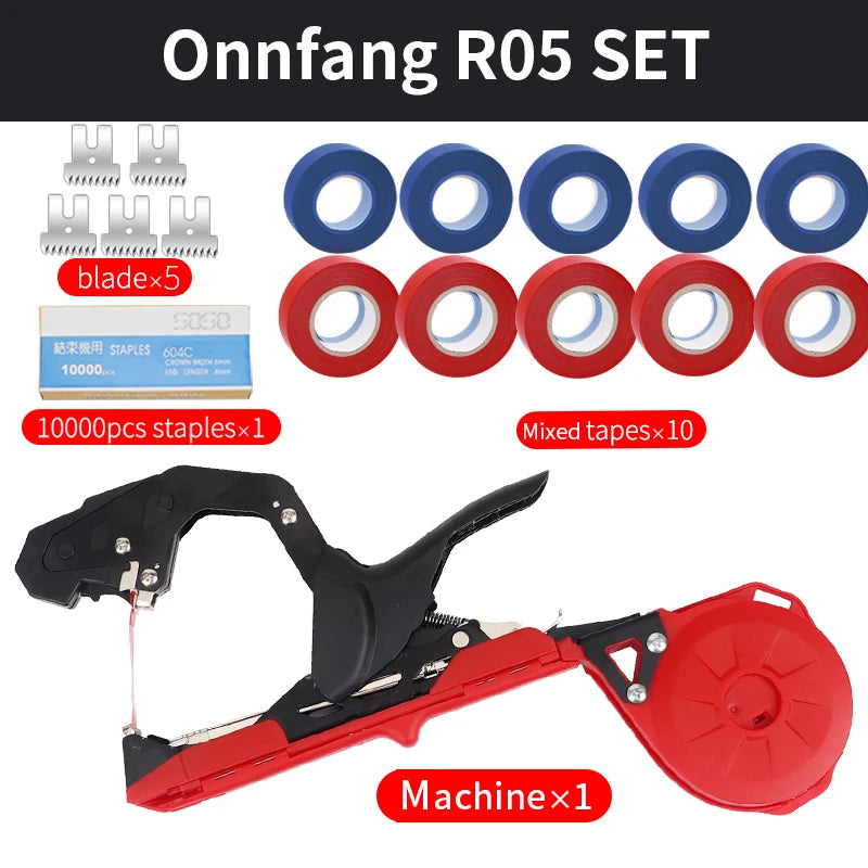 Onnfang Garten-Handbindemaschine, Pflanze, leicht, Gartengeräte, Pflanzenband-Werkzeug für Gemüse, Trauben, Tomaten, Gurken, Garten