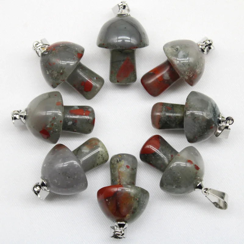 15 stücke Natürliche Stein Anhänger Quarz Kristall Amethyst Achate Aventurin Pilz Stein Anhänger für DIY Machen Zubehör
