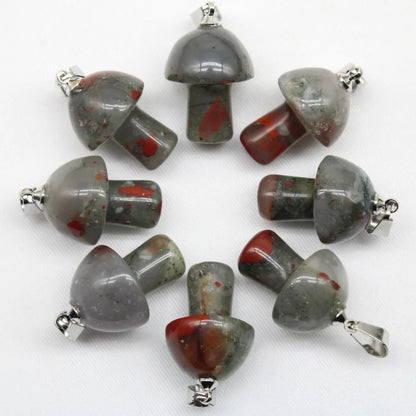 15 stücke Natürliche Stein Anhänger Quarz Kristall Amethyst Achate Aventurin Pilz Stein Anhänger für DIY Machen Zubehör