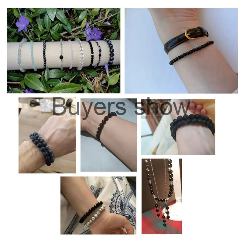 Großhandel Schwarz Onyx Achat Runde Naturstein Perlen Für Schmuck Machen DIY Armband Halskette Charms 4/6/8/10/12/mm Strang 15''