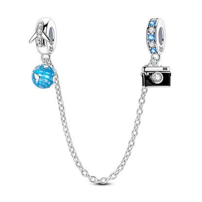 Reisepass-Charms aus 925er-Sterlingsilber, passend für Original-Armbänder, DIY-Flugzeug-Erde-Perlen für die Schmuckherstellung als Geschenk