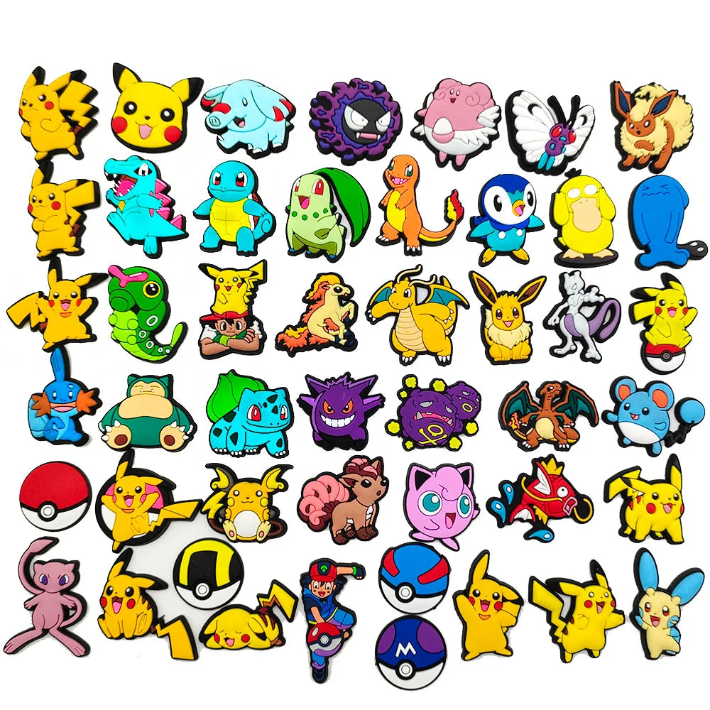 20/27/47 stücke Set Nette Pikachu Charizard Figuren Pokemon Loch Schuhe Charms Diy Schnalle Zubehör Pvc Cartoon Dekoration geschenk