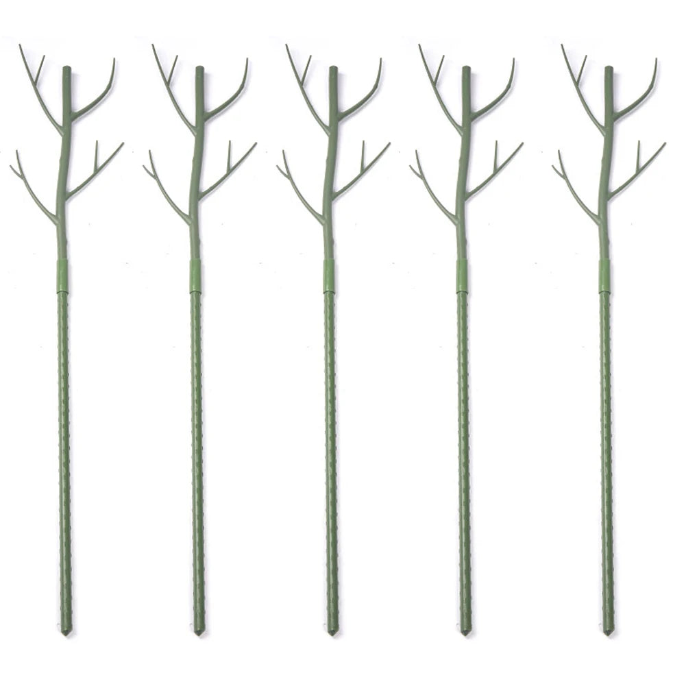 5-teiliges stapelbares Gartenpflanzen-Set mit 25 Kabelbindern, grüne Kunststoffunterstützung für Pflanzen im Innen- und Außenbereich, 70 cm