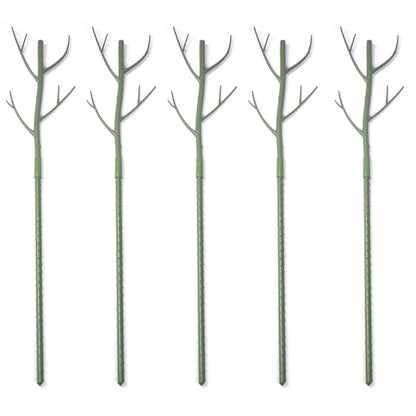5-teiliges stapelbares Gartenpflanzen-Set mit 25 Kabelbindern, grüne Kunststoffunterstützung für Pflanzen im Innen- und Außenbereich, 70 cm