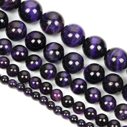 Natursteinperlen, mehrfarbig, Tigerauge, lose Distanzperlen für die Herstellung von Armbändern, Schmuck, DIY-Zubehör, Auswahlgröße 4/6/8/10/12 mm