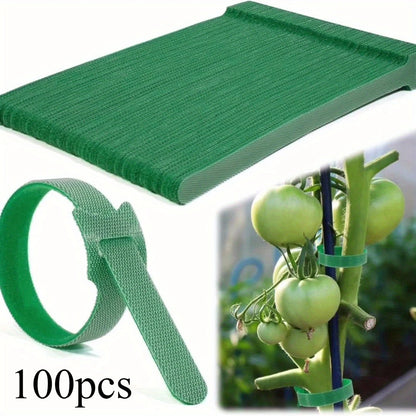 50/100 Stück wiederverwendbare, verstellbare, rutschfeste Pflanzenbinder aus Nylon mit Klettverschluss, ideal für Gartenanwendungen
