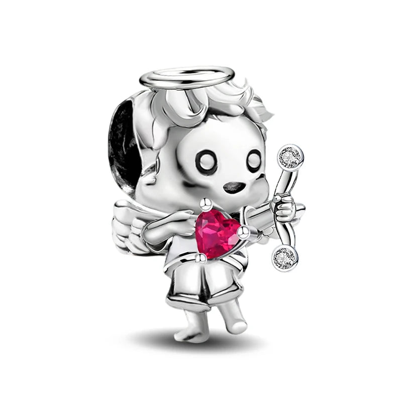 Charms aus 925er-Sterlingsilber für Jungen und Mädchen, Paar-Serie, Vorschlag, Geständnis, Perlen, passend für Original-Pan-Armbänder, edler Schmuck, Geschenk