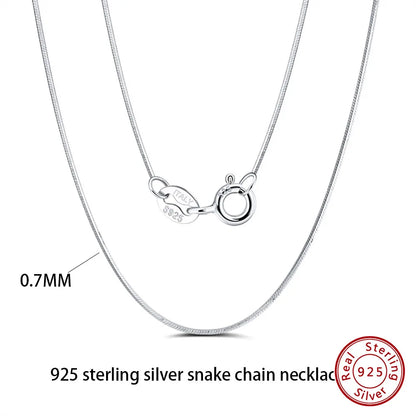 Effie Queen 100% 925 Sterling Silber Basis-Kettenhalsketten Box/Schlangen-/Chopin-/Figaro-Kette mit Perlen 40-60cm Unisex DIY Alltagskleidung