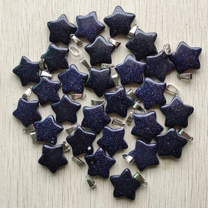 Gute qualität Verschiedene naturstein mix stern charms anhänger für diy schmuck zubehör machen 50 teile/los Großhandel