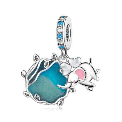 Blaue Serie aus 925er-Sterlingsilber, Eule, Schmetterling, Piratenschiff, Auto, Käfer, Clogs, Charm, passend für DIY-Armbänder, Halsketten, lustige passende Geschenke
