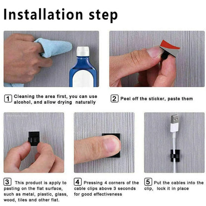 Kabelorganisator-Clips, Kabelhalter, Kabelschutz, USB-Kabelmanagement, Klebehaken, Schreibtischklemme für Auto, Kopfhörer, Maus