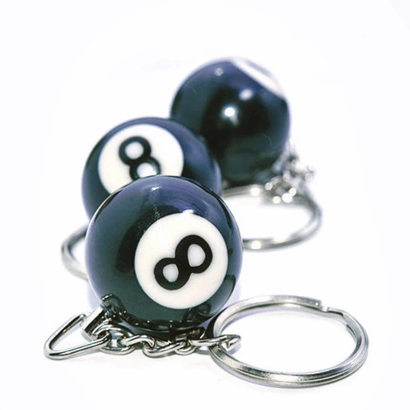 Mode Kreative Billard Pool Schlüsselbund Tisch Ball Schlüssel Ring Glück Schwarz Nr. 8 Schlüssel Kette 25mm Harz Ball Schmuck geschenk
