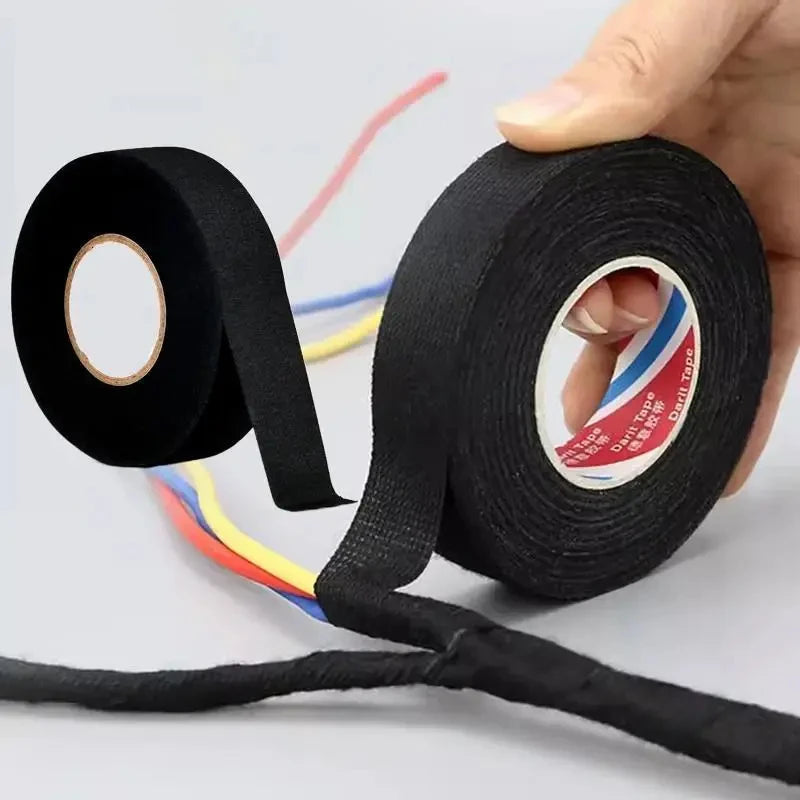 15 m Isolierband, hitzebeständiges, flammhemmendes Klebeband, Kfz-Stoff-Gewebeband, wasserdichter Kabel-Organizer, Klebebänder