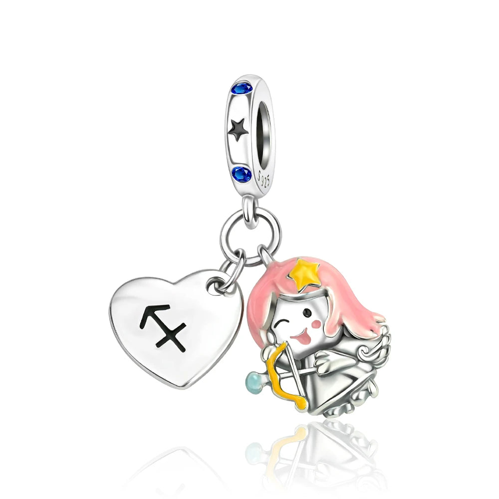 Exquisite Charm-Anhänger aus 925er-Sterlingsilber mit weißen Tigerperlen und Kaninchen-Barista-Anhänger, passend für Armbänder, niedliche Schmuck-Accessoires, Geschenke
