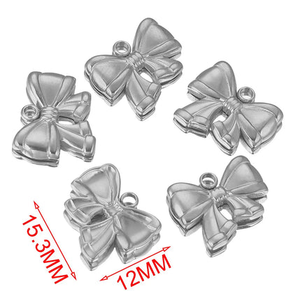 5 Stück Edelstahl Charms Bogen Charm vergoldet Charm DIY Ohrringe Armband Schmuckherstellung Materialien Handwerk Großhandel Bulk