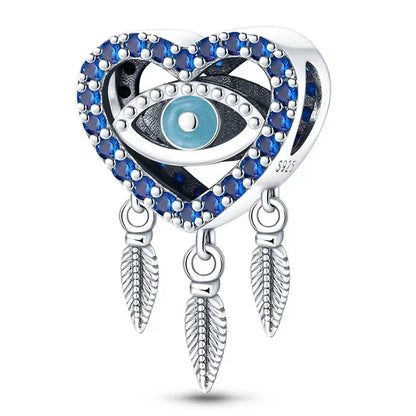 Heißer Verkauf 925 Silber Farbe Evil Eye Charm Dämon Auge Perle Für Original Armband & Armreif DIY Machen Mode Schmuck geschenk