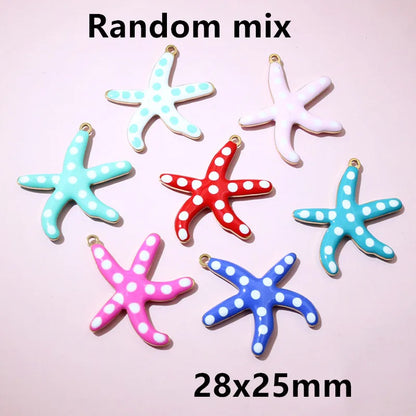 10 Stück 2 Größen Edelstahl Seestern Charms Anhänger Emaille DIY Schmuck Herstellung Zubehör Zubehör Zubehör Armband Halskette Ohrringe