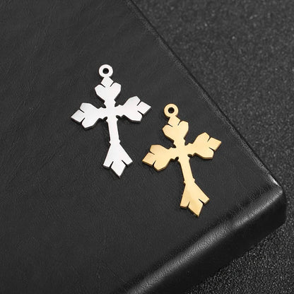 10 Stück/Lot Neue Edelstahl-Kreuzanhänger für Schmuckherstellung Kreuz-Schmuckherstellungs-Charms Zubehör