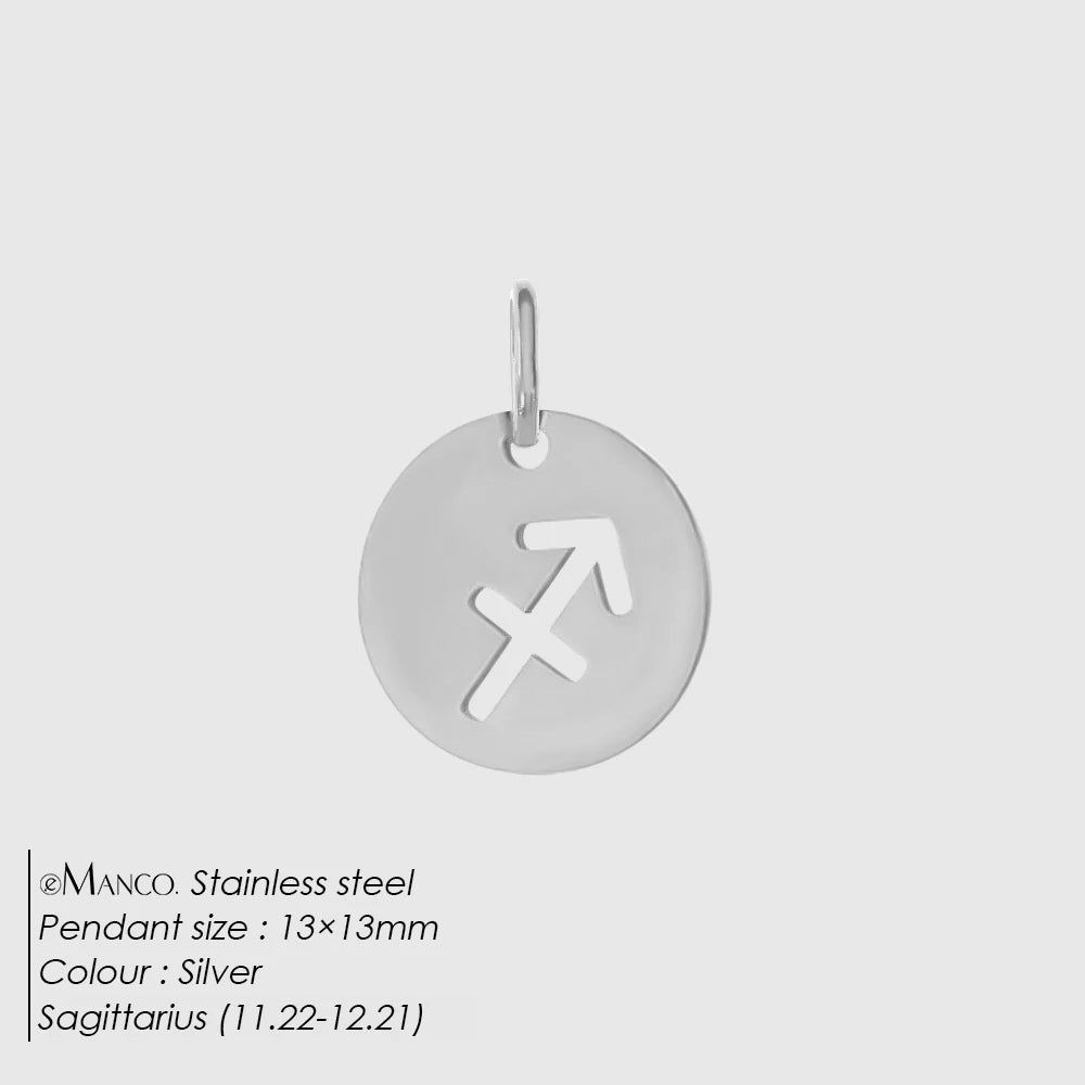 eManco Edelstahl-Skelett mit 12 Sternzeichen, Charm, DIY, Damenmode, Halskette, Schmuck, Zubehör, Herstellung, 48 Stunden Versand
