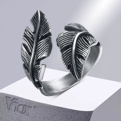 Vnox Vintage-Federring für Herren, Schmuck, Edelstahl, Biker-Stil, Handpolieren, US-Größe 7, 8, 9, 10, 11, 12