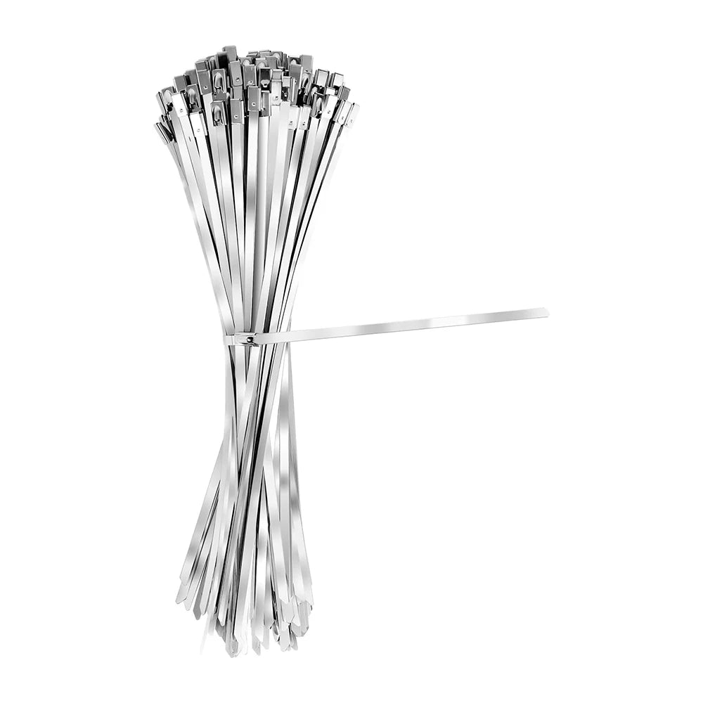 100 Stück 4,6mm 304 Edelstahl Metall-Kabelbinder Multifunktionale Selbstverriegelnde Kabelbinder Zip-Auspuff-Ummantelung Beschichtete Verriegelung