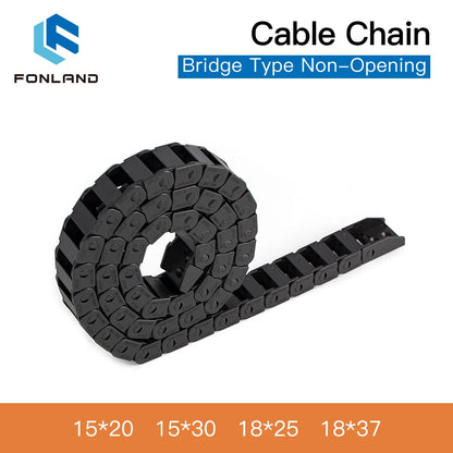 Fonland-Kabelketten, 15 x 15, 15 x 20, 15 x 30, 15 x 40 mm, Brückentyp, nicht zu öffnende Kunststoff-Schleppleine, Getriebe-Schleppkette, 1 Meter/Set