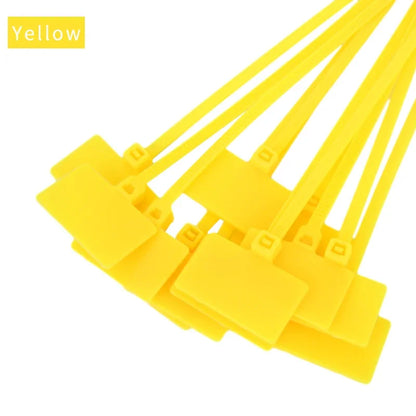 100 stücke einfache Markierung 4*150mm Nylon-Kabelbinder Etiketten Kunststoffs ch laufen markierungen Kabel anhänger selbstsicher nde Kabelbinder