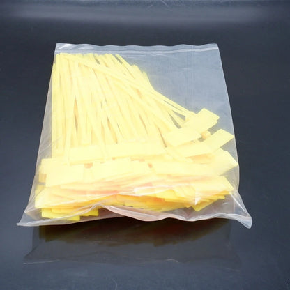 100 Stück Nylon-Kunststoff-Kabelbinder, Etiketten, Schlaufe, selbstsichernde Kabelbinder, Netzwerk-Befestigungsgurte, Marker, Blau, Rot, Grün, Gelb