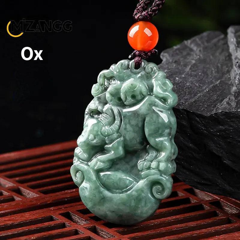 Natürliche eine Ware Jadeit zwölf chinesische Tierkreis Ratte Tiger Anhänger Schmuck hand geschnitzte benutzer definierte Maskottchen Schmuck Jade Halskette Geschenk
