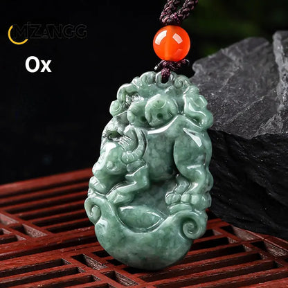 Natürliche eine Ware Jadeit zwölf chinesische Tierkreis Ratte Tiger Anhänger Schmuck hand geschnitzte benutzer definierte Maskottchen Schmuck Jade Halskette Geschenk