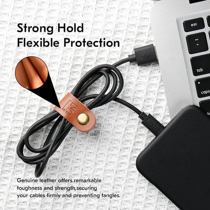 1/2/3/5/10PCS Echtes Leder Kabelbinder KBEAR A1 Wickler Kopfhörer kabel Draht Organizer Kabel Halter Für iphone samsung USB daten