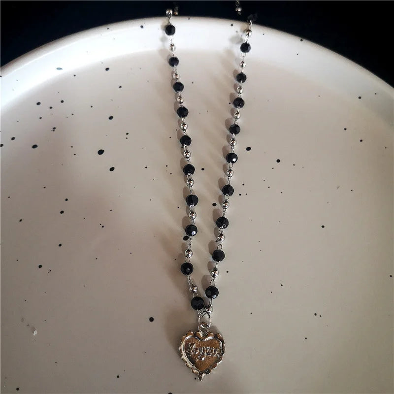 Geschmolzenes flüssiges Metall Vier-Sterne-Strass-Edelstahl-Kettenhalskette für Frauen Egirl Trend Ästhetischer Halsband Y2K-Schmuck