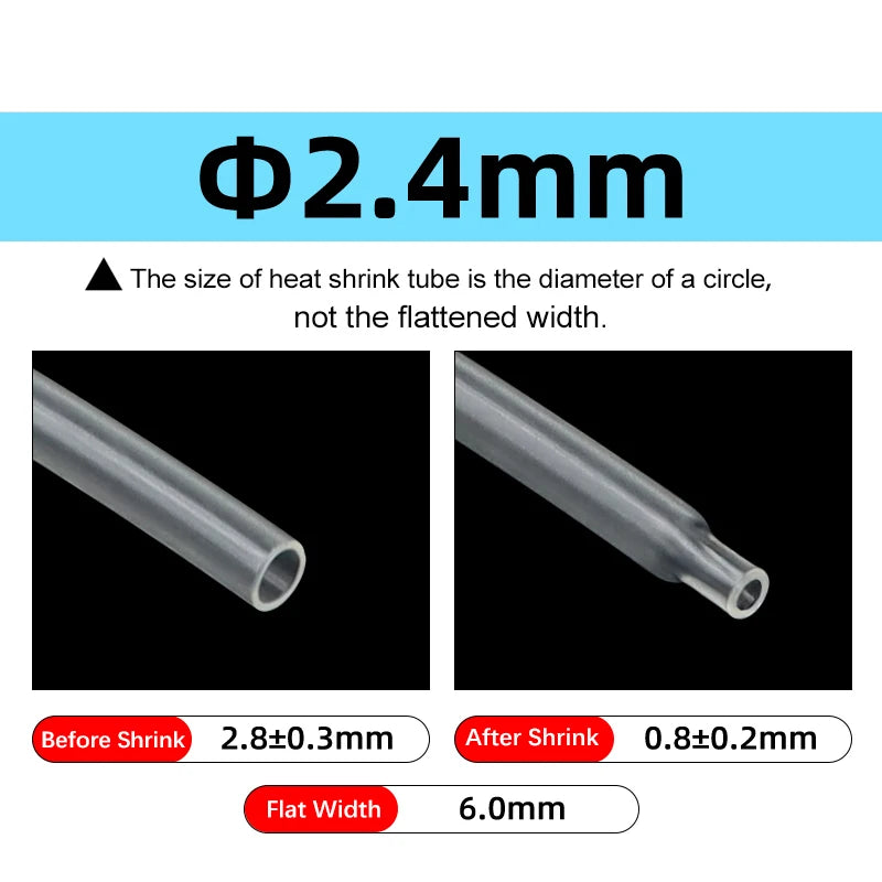 2 - 10M Transparenter 3:1 Schrumpfschlauch mit Klebstoff 1,6 ~ 39mm Doppelwandiger Klebstoffbeschichteter Polyolefin-Schrumpfschlauch Kabelschutzhülle