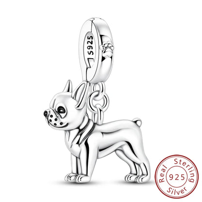 Neue Original Charms Perlen Anhänger 925 Sterling Silber Teddy Pudel Hund Katze Universal Schnalle Charms Fit Armband DIY Schmuck Geschenk