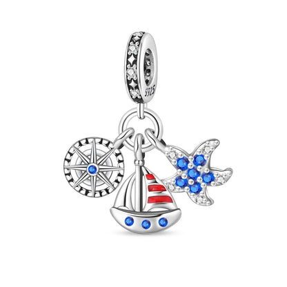 Ocean Series 925er Sterlingsilber, Wal, Schildkröte, kleiner Fisch, Qualle, Delfin, blauer Charm, passend für DIY-Armband, Halskette, Party-Schmuck
