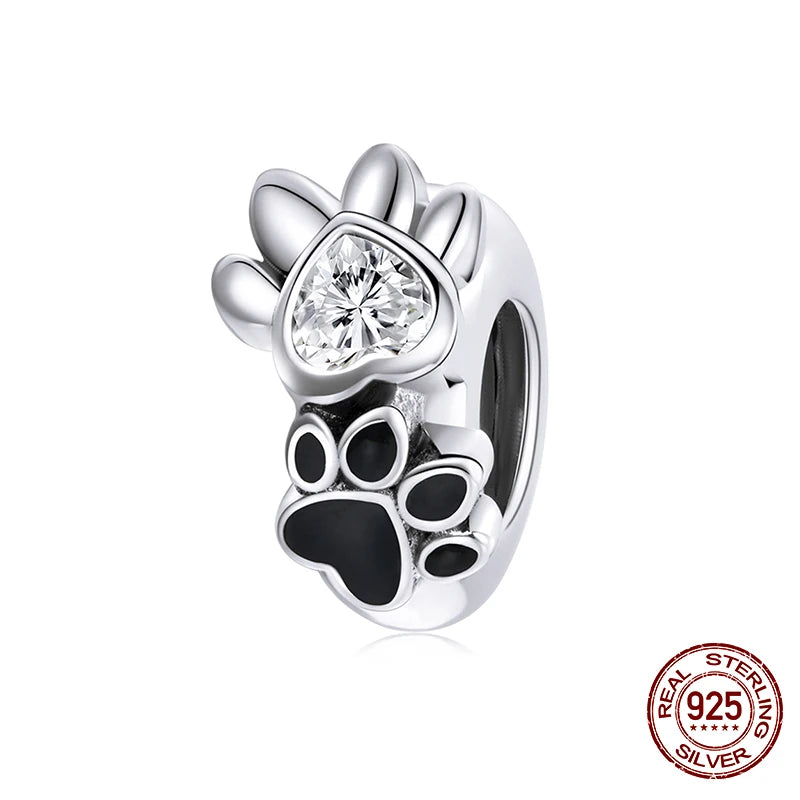 WOSTU Echt 925 Sterling Silber Herz Perlen Blume Retro Muster Charms Anhänger Fit Original DIY Armband Halskette Silber Schmuck