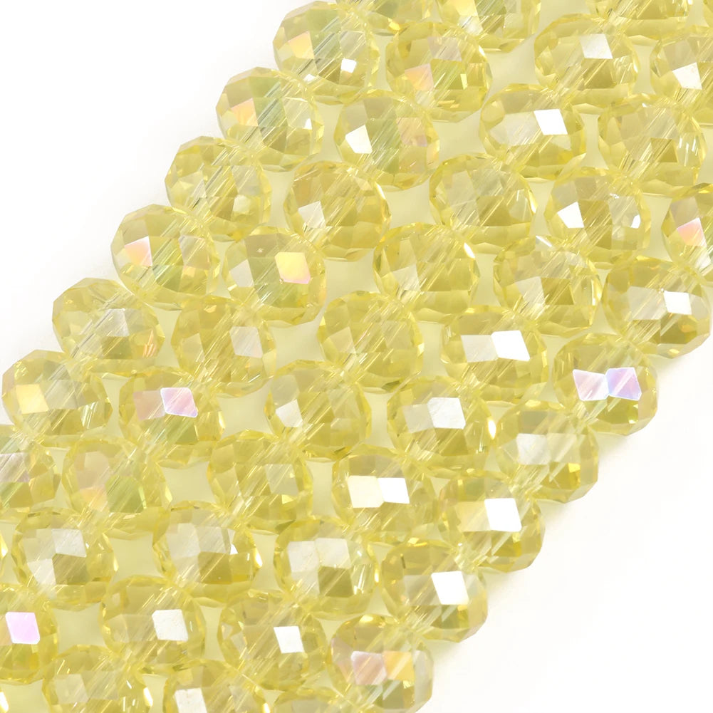 3/4/6/8mm Facettierte Jade Weiße Kristall Glas Perlen Vergoldet Flache Runde Lose Perlen für Schmuck Machen Diy Armband Ohrring