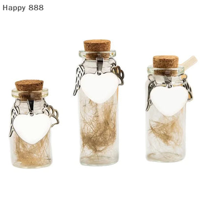 Haustier-Gedenkflasche mit 3 silbernen Accessoires – Aufbewahrung von Tierhaaren oder Fell für Hunde und Katzen, Andenken-Urnenbehälter