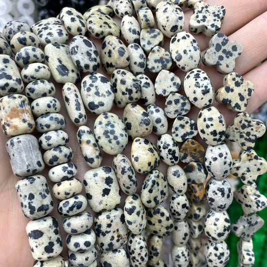 Natürliche Stein Dalmatiner Jaspis Runde Würfel Facettierte Rondelle Lose Spacer Perlen Für Schmuck Machen Charms DIY Armbänder Halskette